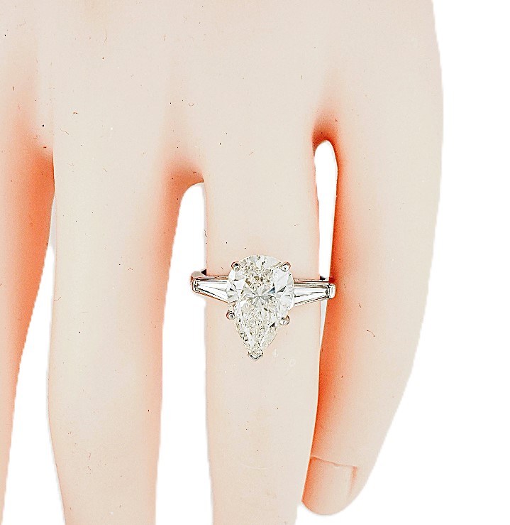 Pear Shape Three-Stone Diamond Ring